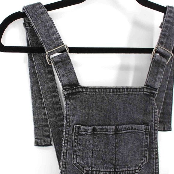 Rebecca Minkoff Black Denim Overalls Jeans Bib Skinny Leg Adjustable Straps XXS - Picture 3 of 8